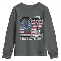 Veteran Suicide Awareness Youth Sweatshirt 22 A Day is 22 Too Many Veteran Lives Matter