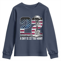 Veteran Suicide Awareness Youth Sweatshirt 22 A Day is 22 Too Many Veteran Lives Matter