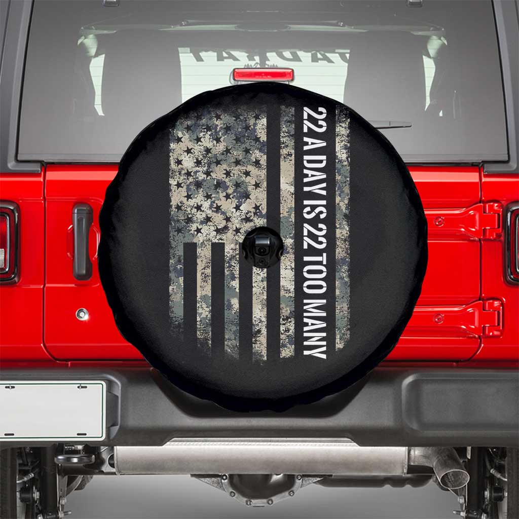 Veteran Suicide Awareness Spare Tire Cover USA Flag 22 A Day Is 22 Too Many