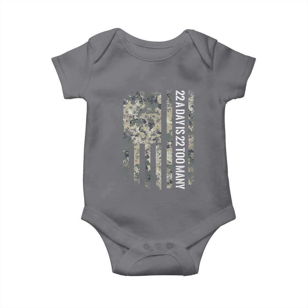 Veteran Suicide Awareness Baby Onesie USA Flag 22 A Day Is 22 Too Many