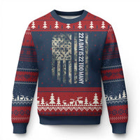 Veteran Suicide Awareness Ugly Christmas Sweater USA Flag 22 A Day Is 22 Too Many - Wonder Print Shop