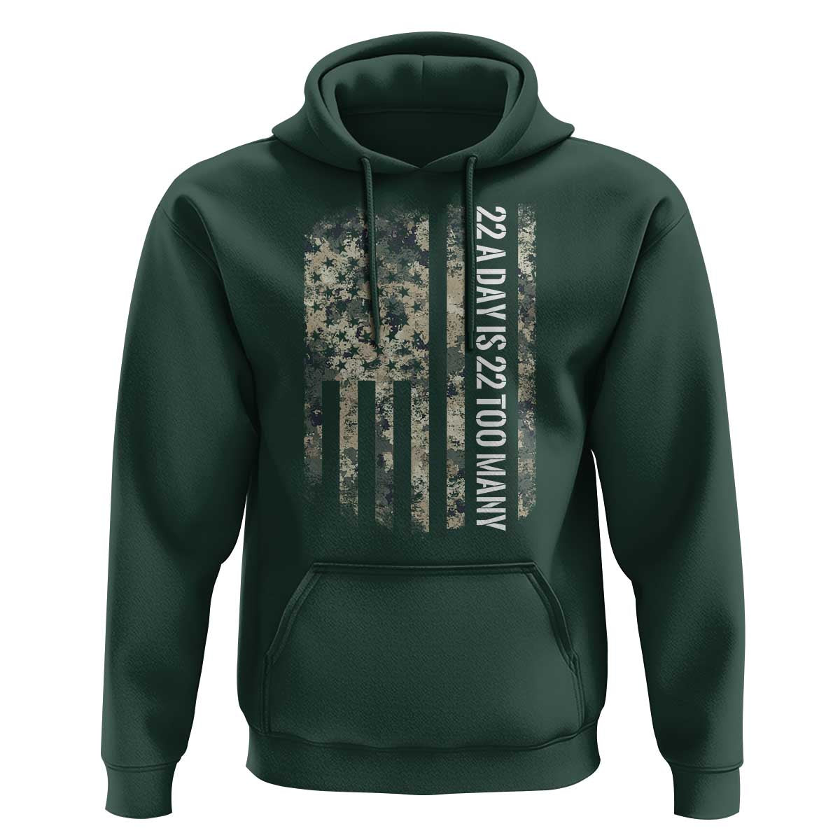 Veteran Suicide Awareness Hoodie USA Flag 22 A Day Is 22 Too Many