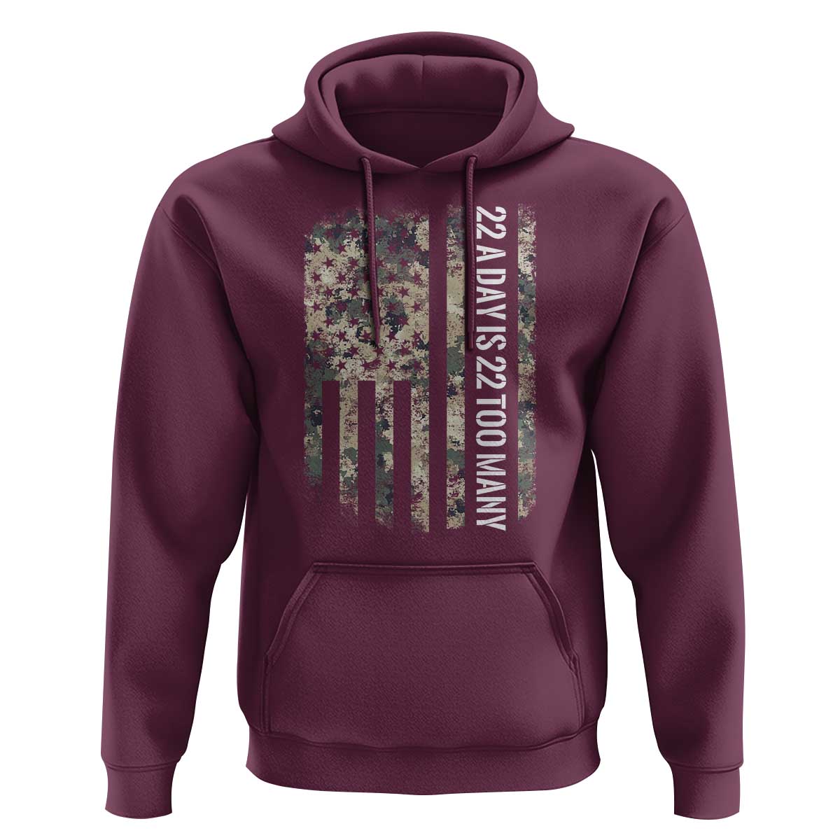 Veteran Suicide Awareness Hoodie USA Flag 22 A Day Is 22 Too Many