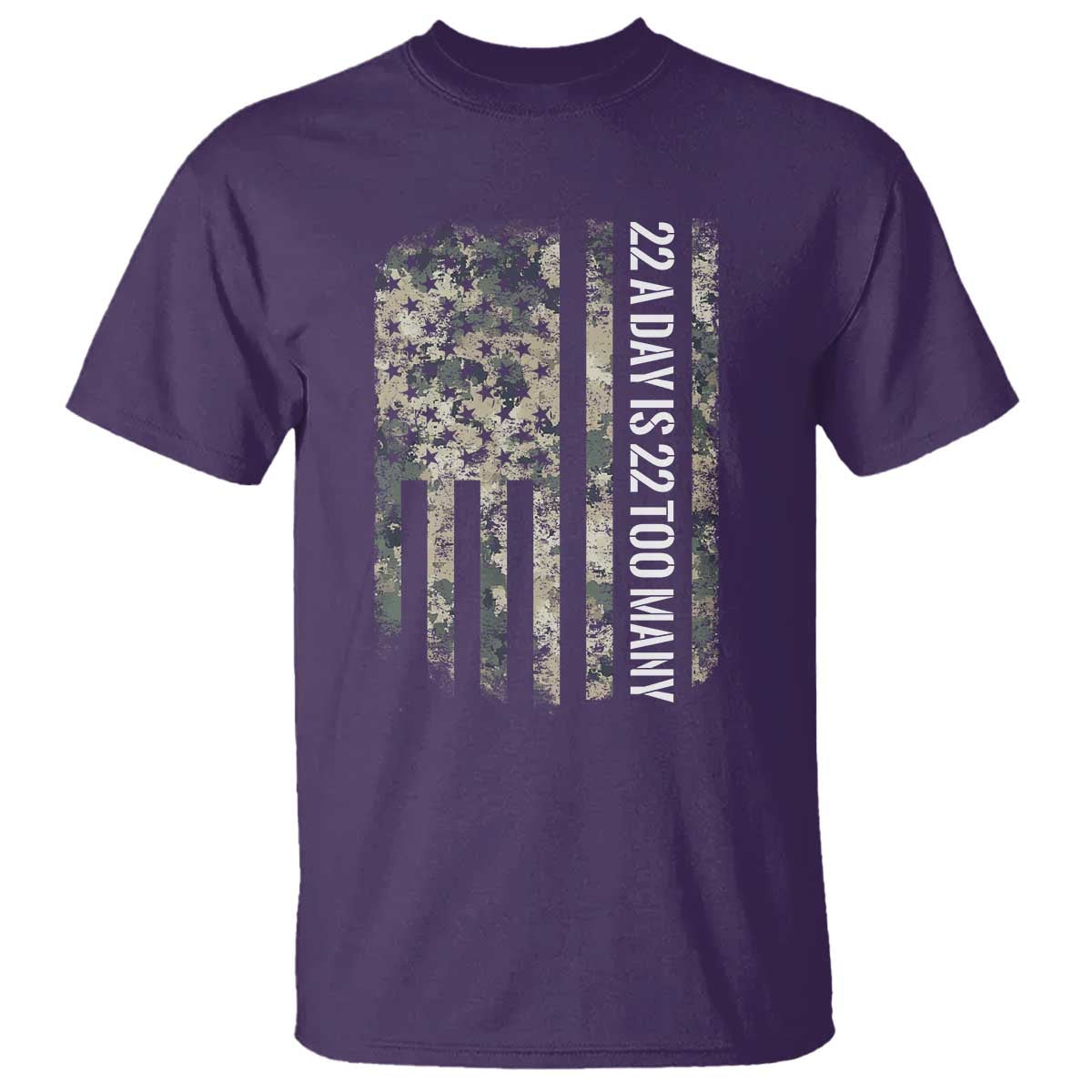 Veteran Suicide Awareness T Shirt USA Flag 22 A Day Is 22 Too Many