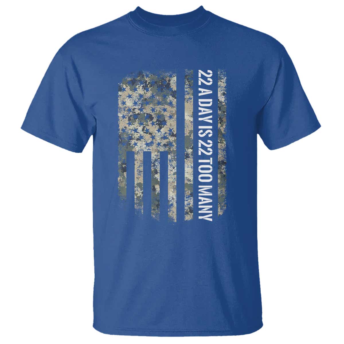 Veteran Suicide Awareness T Shirt USA Flag 22 A Day Is 22 Too Many