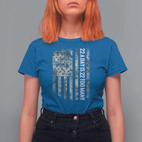 Veteran Suicide Awareness T Shirt For Women USA Flag 22 A Day Is 22 Too Many