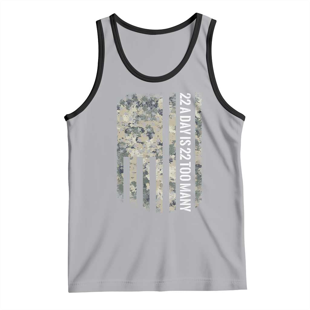 Veteran Suicide Awareness Tank Top USA Flag 22 A Day Is 22 Too Many