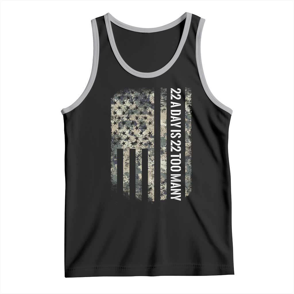Veteran Suicide Awareness Tank Top USA Flag 22 A Day Is 22 Too Many