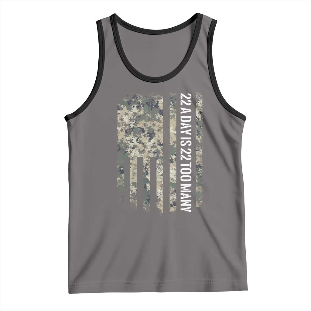 Veteran Suicide Awareness Tank Top USA Flag 22 A Day Is 22 Too Many