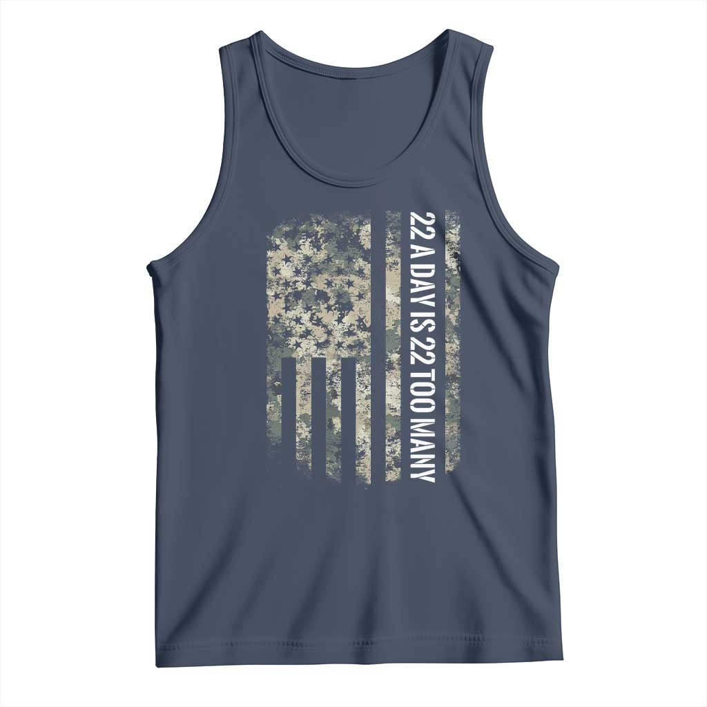 Veteran Suicide Awareness Tank Top USA Flag 22 A Day Is 22 Too Many