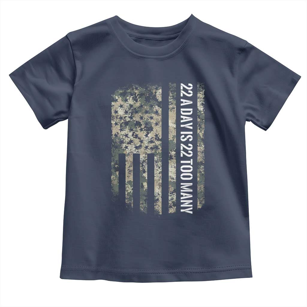 Veteran Suicide Awareness Toddler T Shirt USA Flag 22 A Day Is 22 Too Many