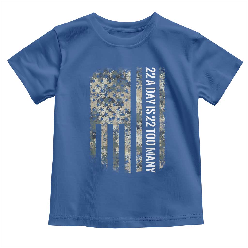 Veteran Suicide Awareness Toddler T Shirt USA Flag 22 A Day Is 22 Too Many
