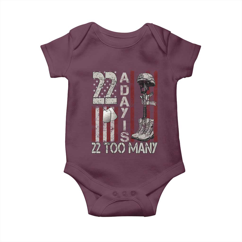 Veteran Suicide Awareness Baby Onesie 22 A Day Is 22 Too Many