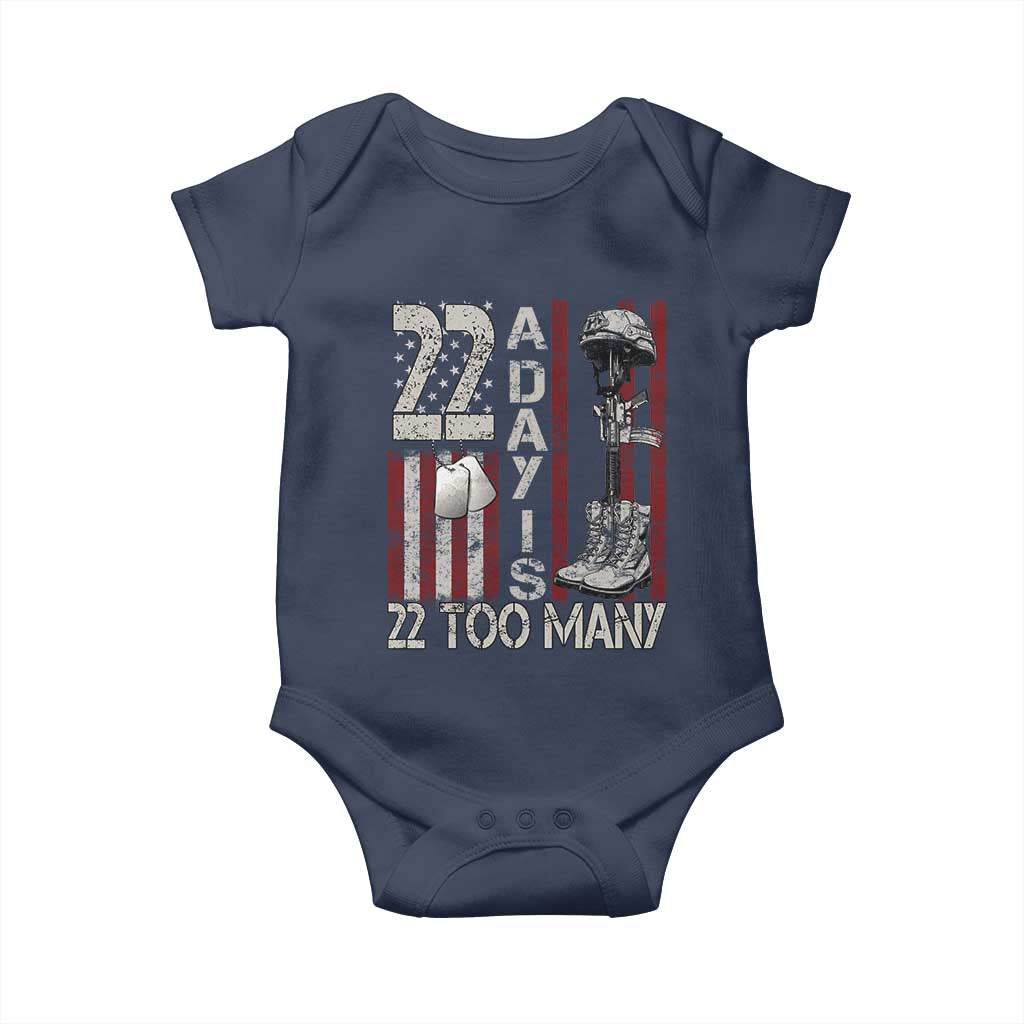 Veteran Suicide Awareness Baby Onesie 22 A Day Is 22 Too Many