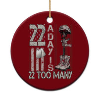 Veteran Suicide Awareness Ceramic Ornament 22 A Day Is 22 Too Many - Wonder Print Shop