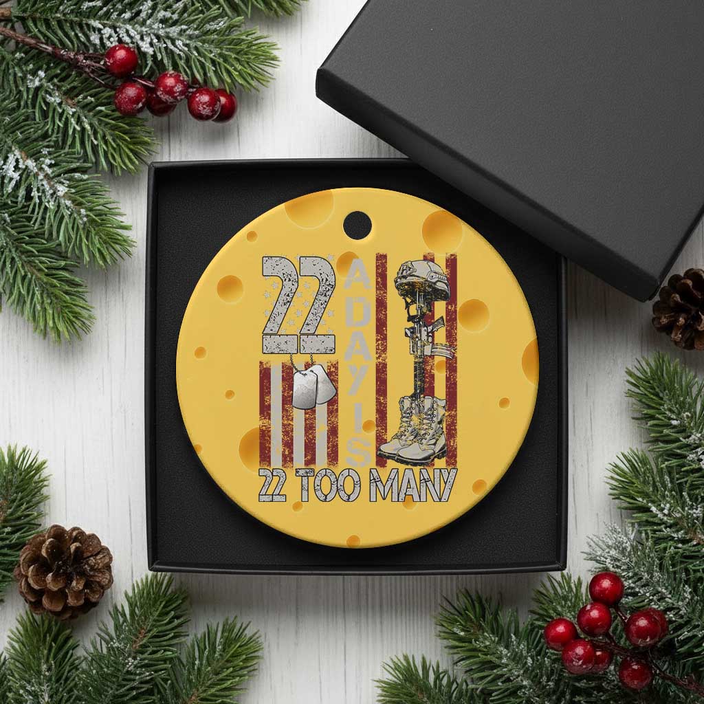 Veteran Suicide Awareness Ceramic Ornament 22 A Day Is 22 Too Many - Wonder Print Shop