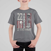 Veteran Suicide Awareness T Shirt For Kid 22 A Day Is 22 Too Many