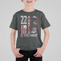 Veteran Suicide Awareness T Shirt For Kid 22 A Day Is 22 Too Many