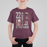 Veteran Suicide Awareness T Shirt For Kid 22 A Day Is 22 Too Many