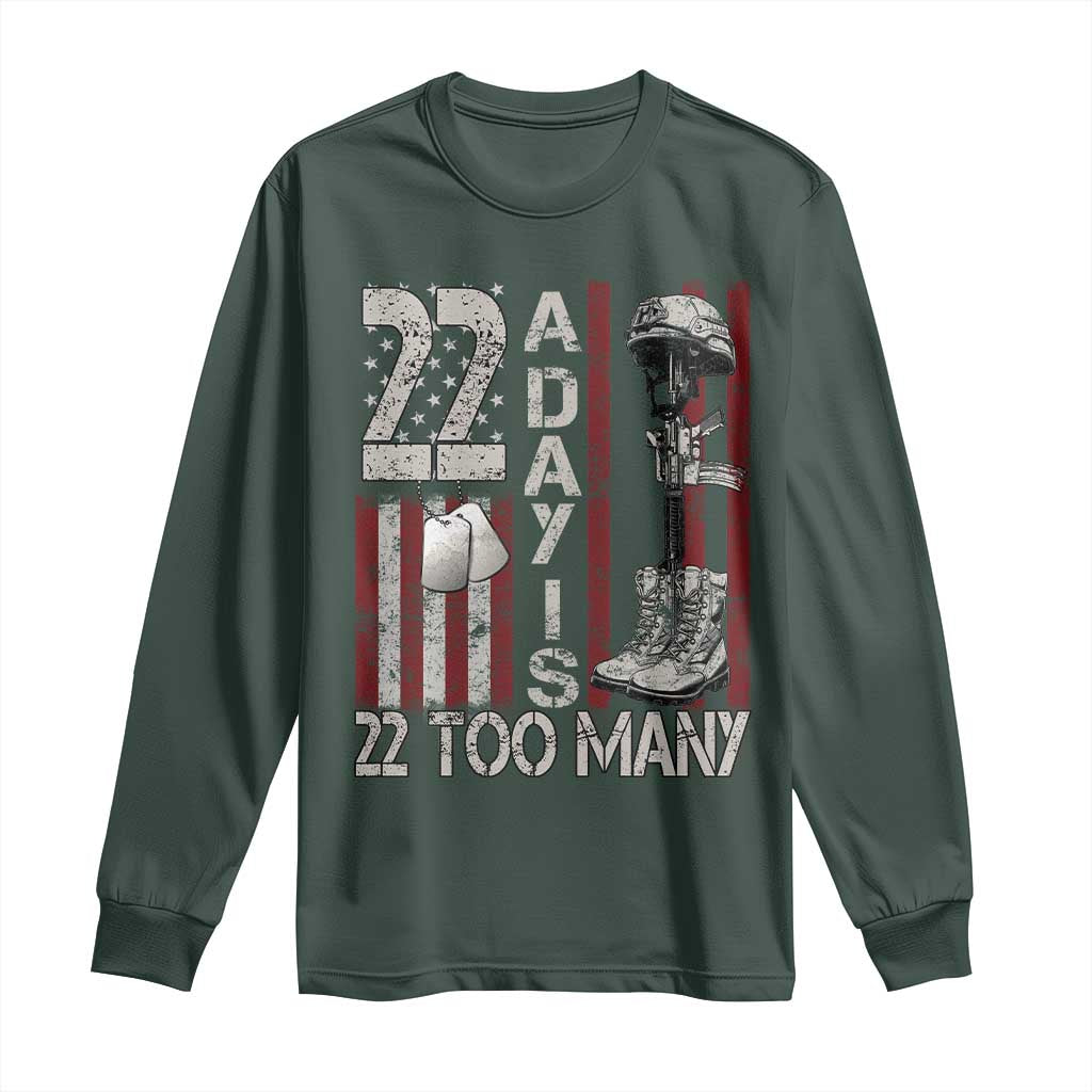 Veteran Suicide Awareness Long Sleeve Shirt 22 A Day Is 22 Too Many