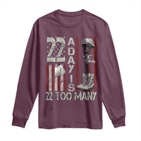 Veteran Suicide Awareness Long Sleeve Shirt 22 A Day Is 22 Too Many