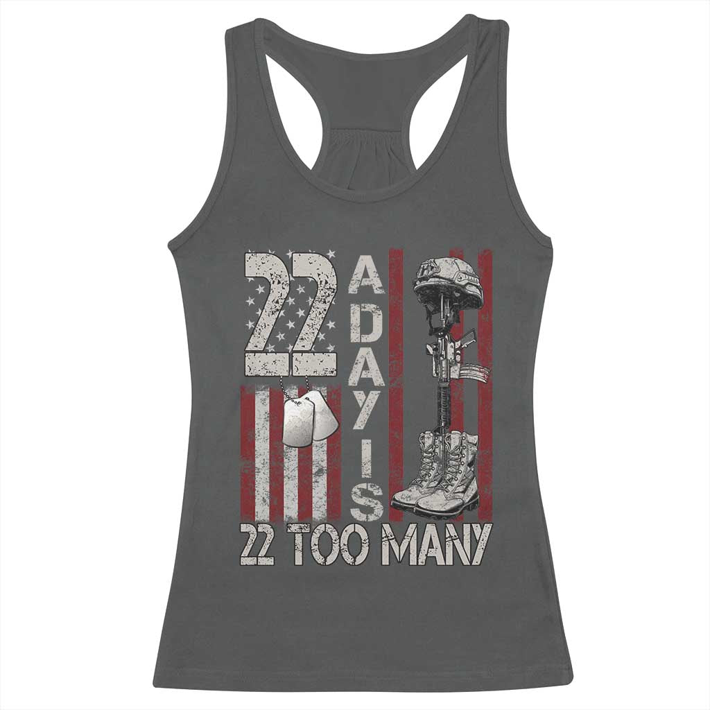 Veteran Suicide Awareness Racerback Tank Top 22 A Day Is 22 Too Many