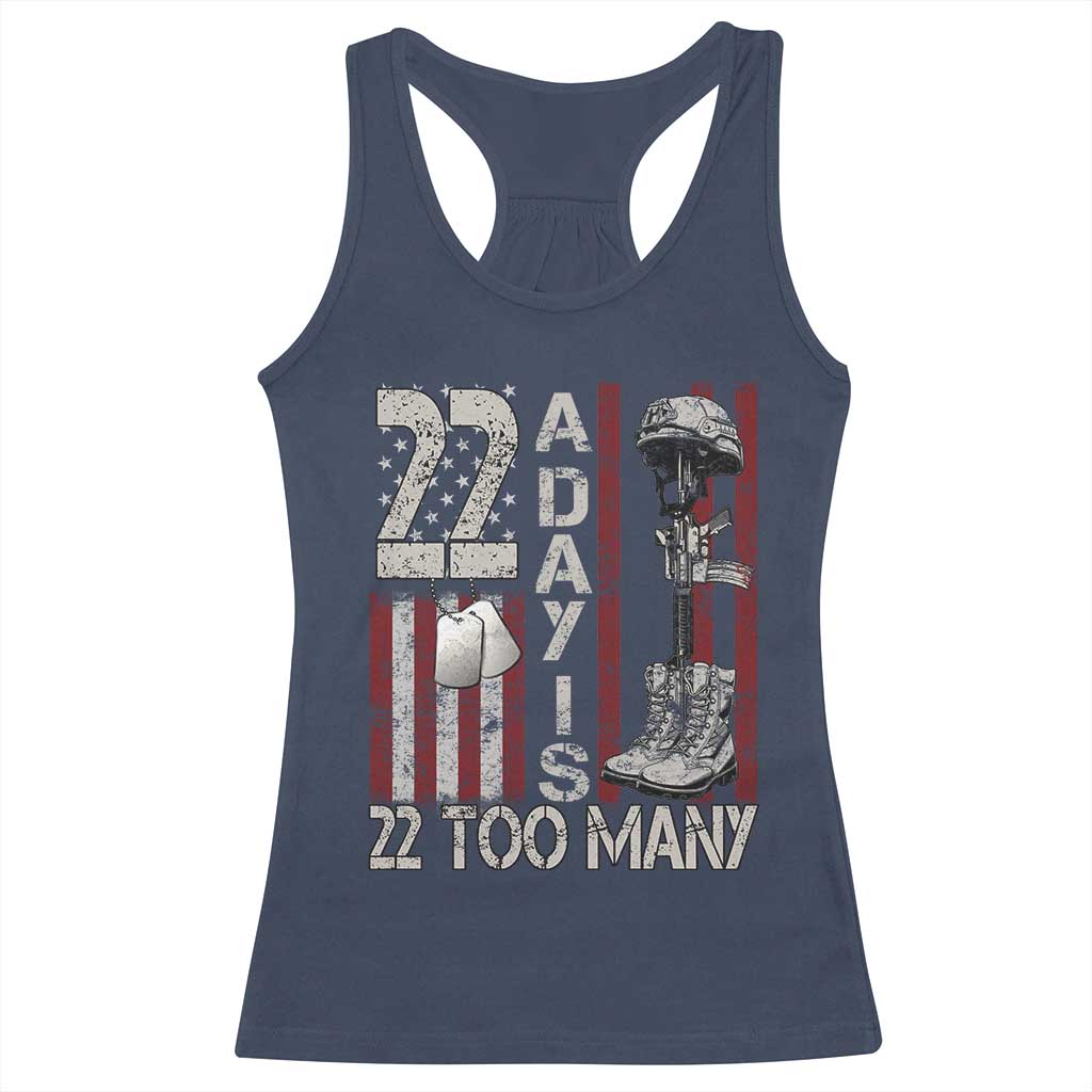 Veteran Suicide Awareness Racerback Tank Top 22 A Day Is 22 Too Many