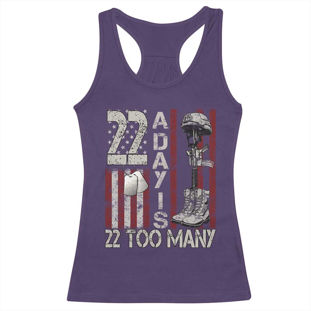 Veteran Suicide Awareness Racerback Tank Top 22 A Day Is 22 Too Many