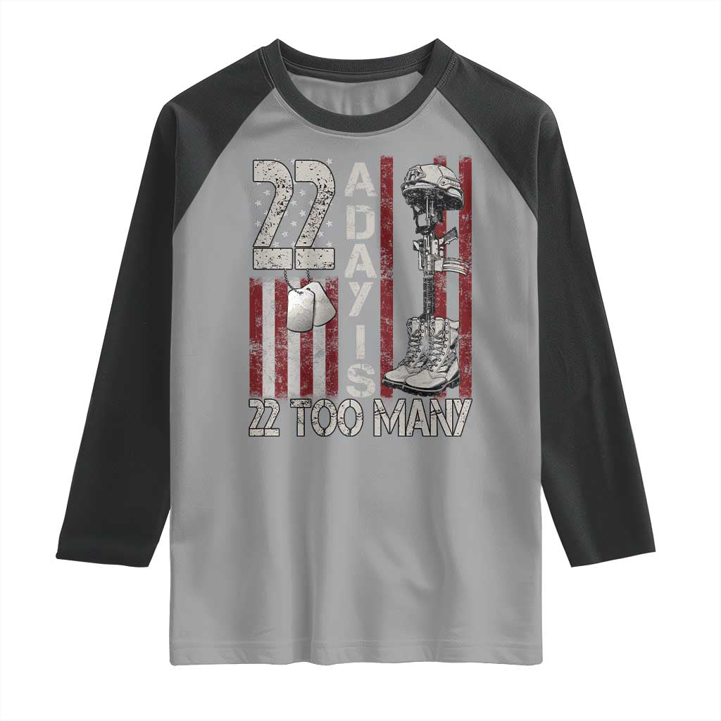 Veteran Suicide Awareness Raglan Shirt 22 A Day Is 22 Too Many