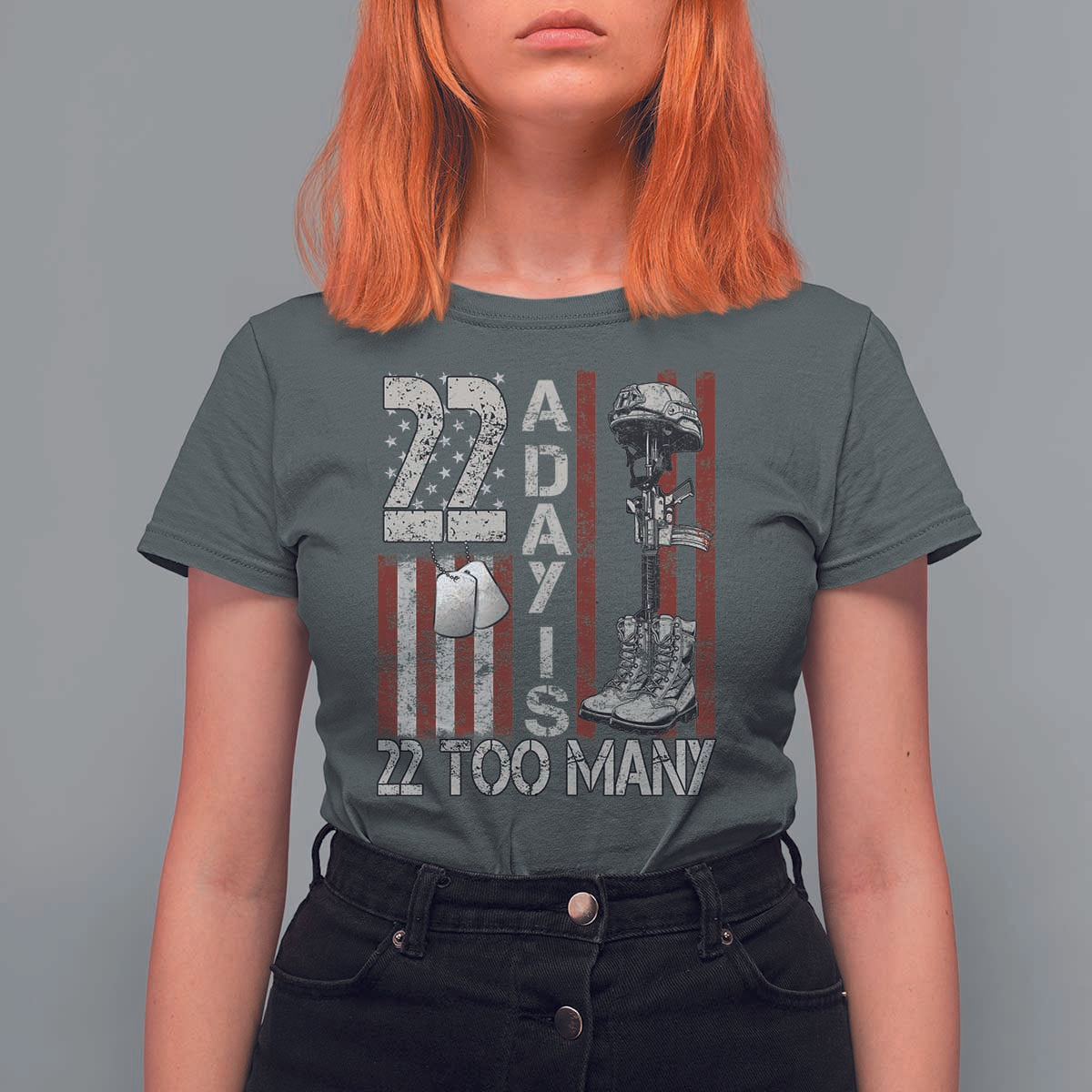 Veteran Suicide Awareness T Shirt For Women 22 A Day Is 22 Too Many