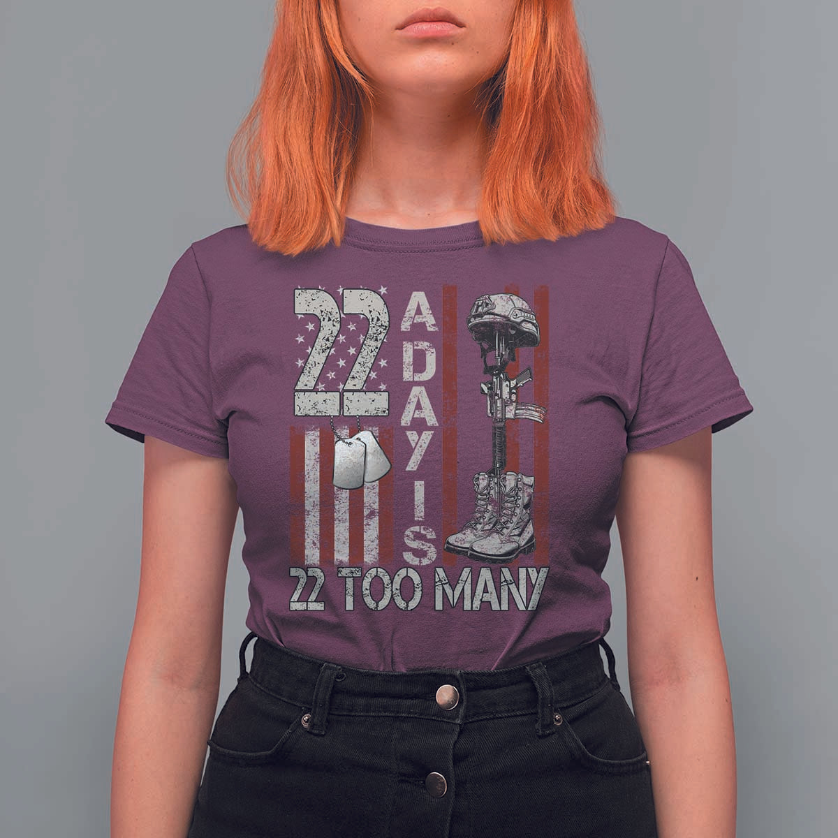 Veteran Suicide Awareness T Shirt For Women 22 A Day Is 22 Too Many