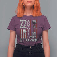 Veteran Suicide Awareness T Shirt For Women 22 A Day Is 22 Too Many