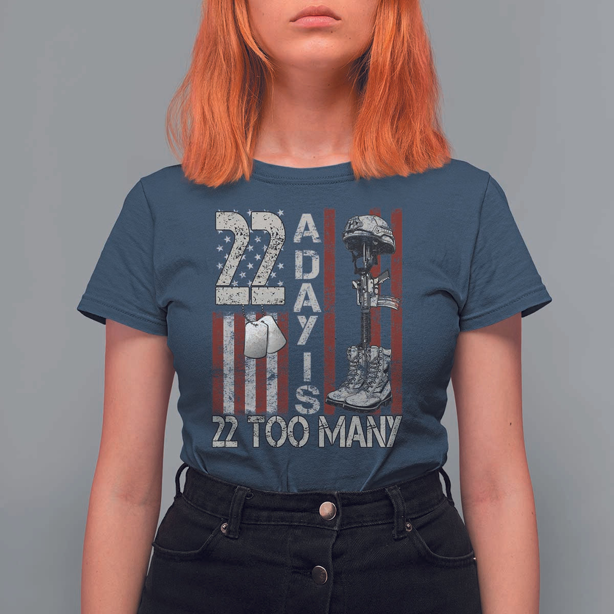 Veteran Suicide Awareness T Shirt For Women 22 A Day Is 22 Too Many