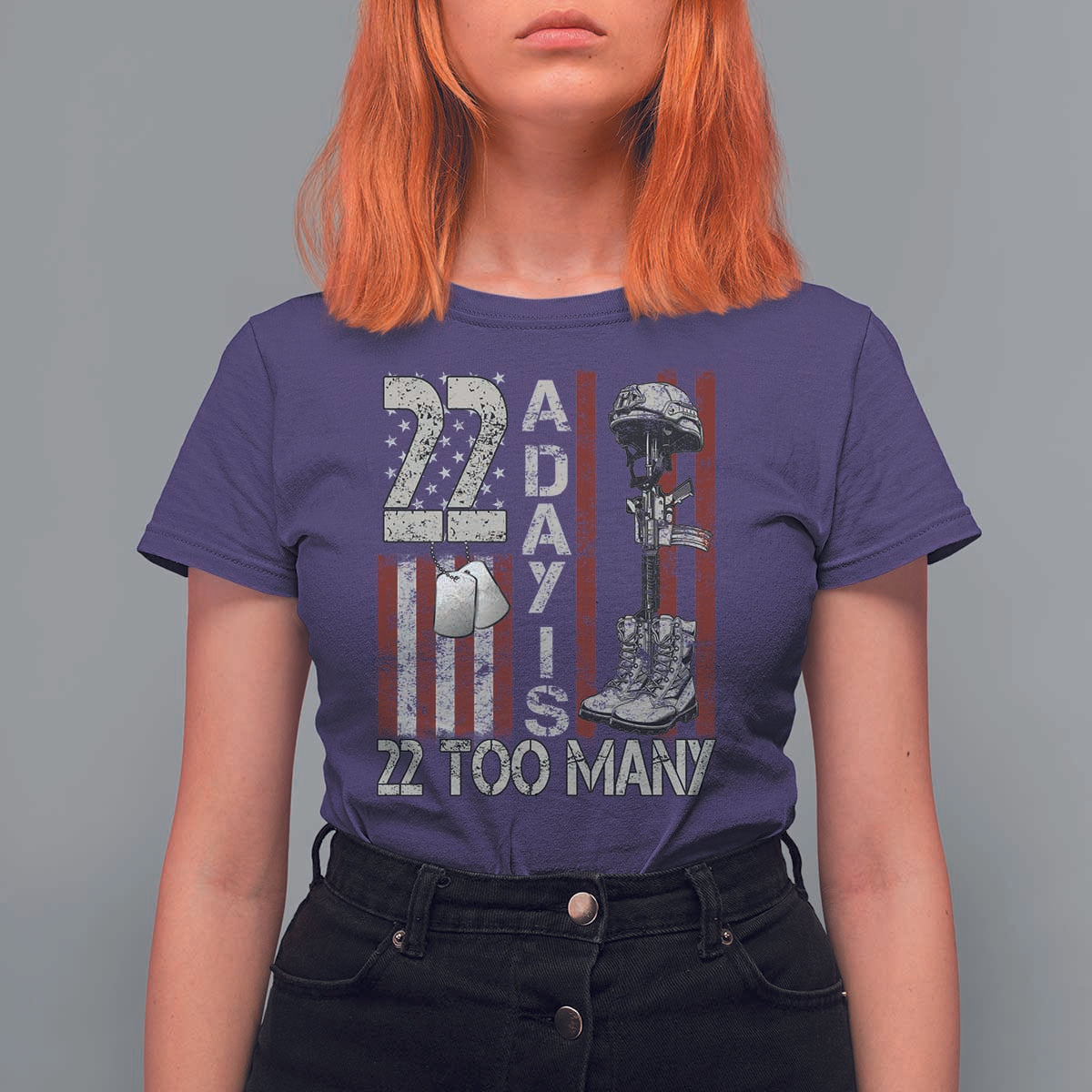 Veteran Suicide Awareness T Shirt For Women 22 A Day Is 22 Too Many