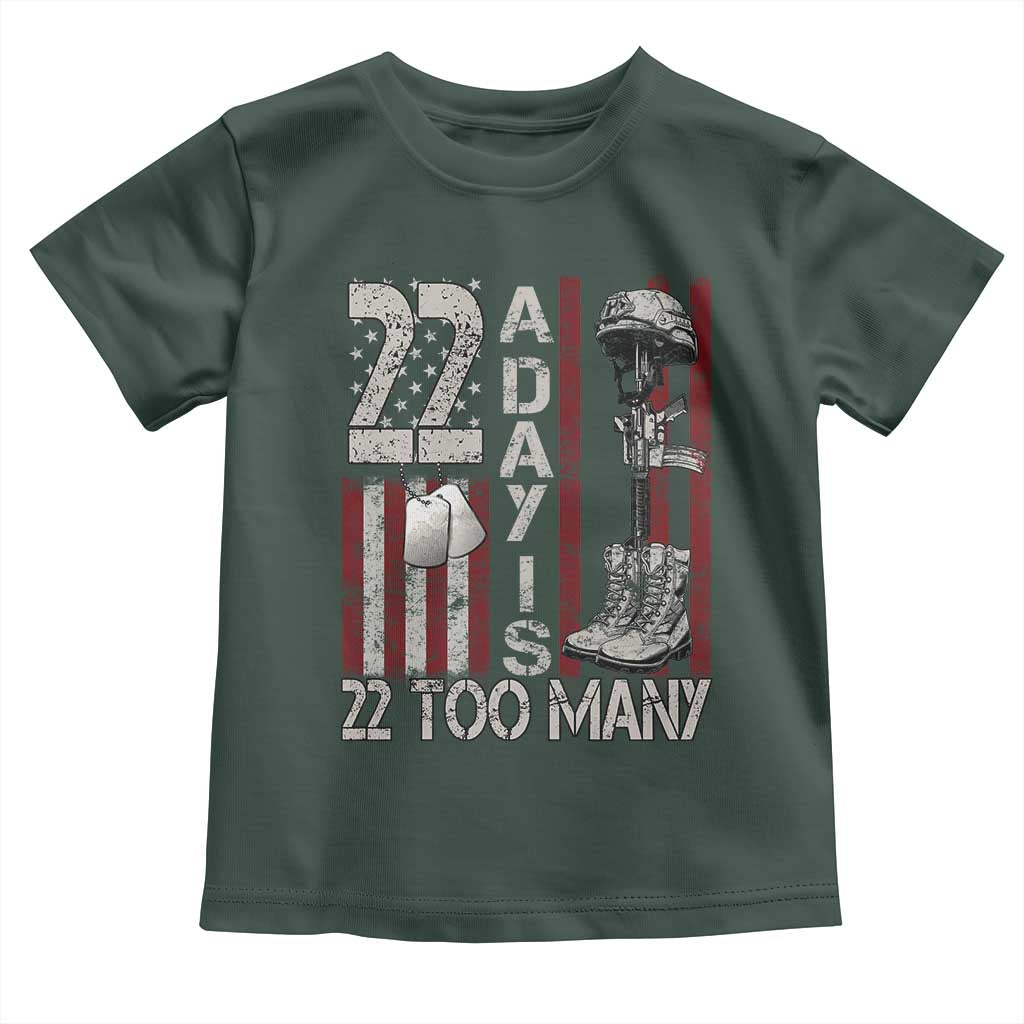 Veteran Suicide Awareness Toddler T Shirt 22 A Day Is 22 Too Many
