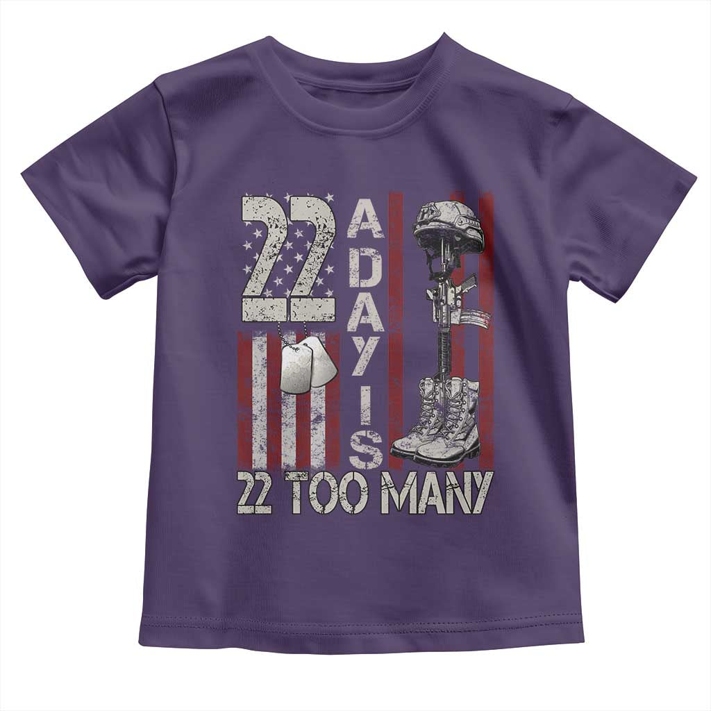 Veteran Suicide Awareness Toddler T Shirt 22 A Day Is 22 Too Many