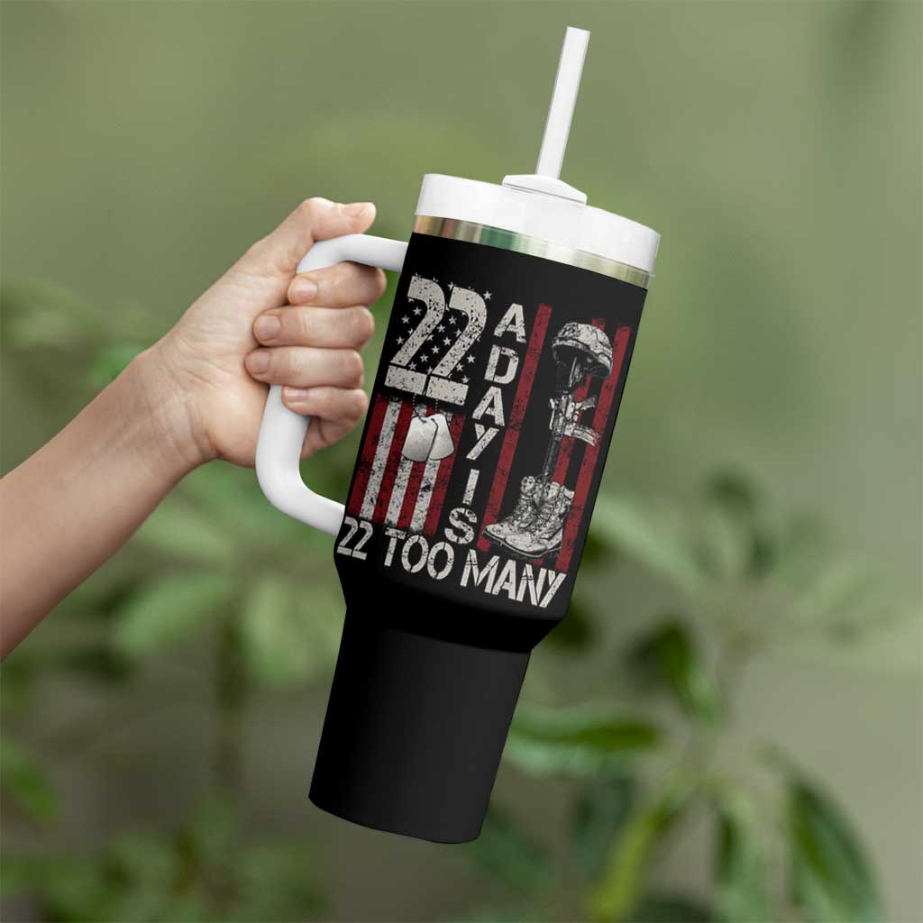 Veteran Suicide Awareness Tumbler With Handle 22 A Day Is 22 Too Many