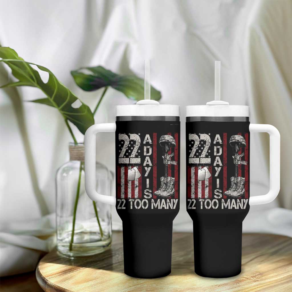 Veteran Suicide Awareness Tumbler With Handle 22 A Day Is 22 Too Many