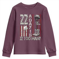 Veteran Suicide Awareness Youth Sweatshirt 22 A Day Is 22 Too Many