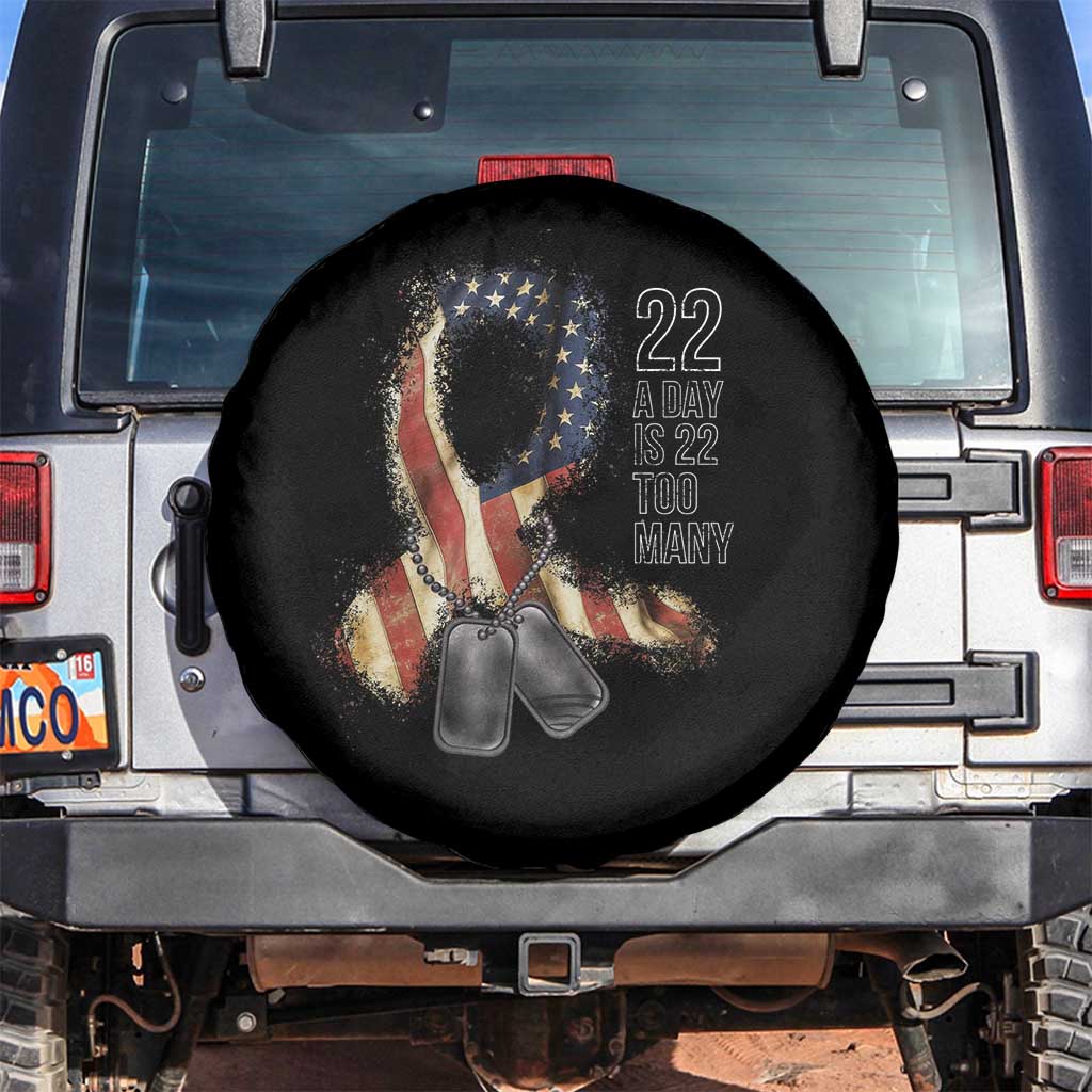 Veteran Suicide Awareness Spare Tire Cover 22 A Day Is 22 Too Many American Flag Ribbon