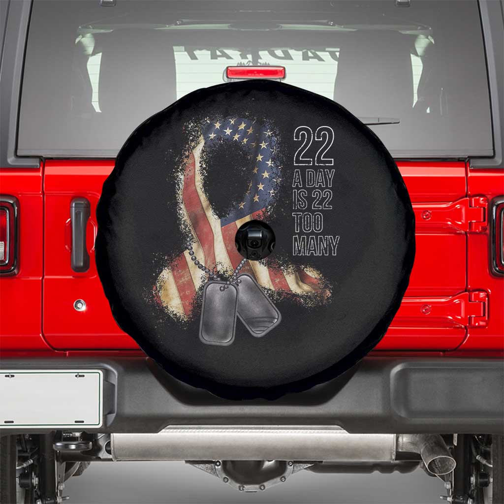 Veteran Suicide Awareness Spare Tire Cover 22 A Day Is 22 Too Many American Flag Ribbon