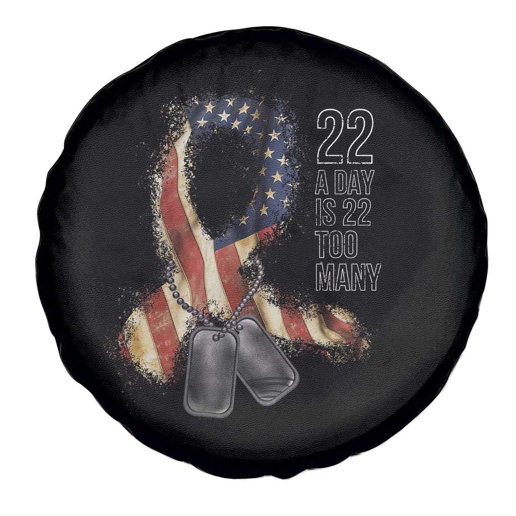 Veteran Suicide Awareness Spare Tire Cover 22 A Day Is 22 Too Many American Flag Ribbon