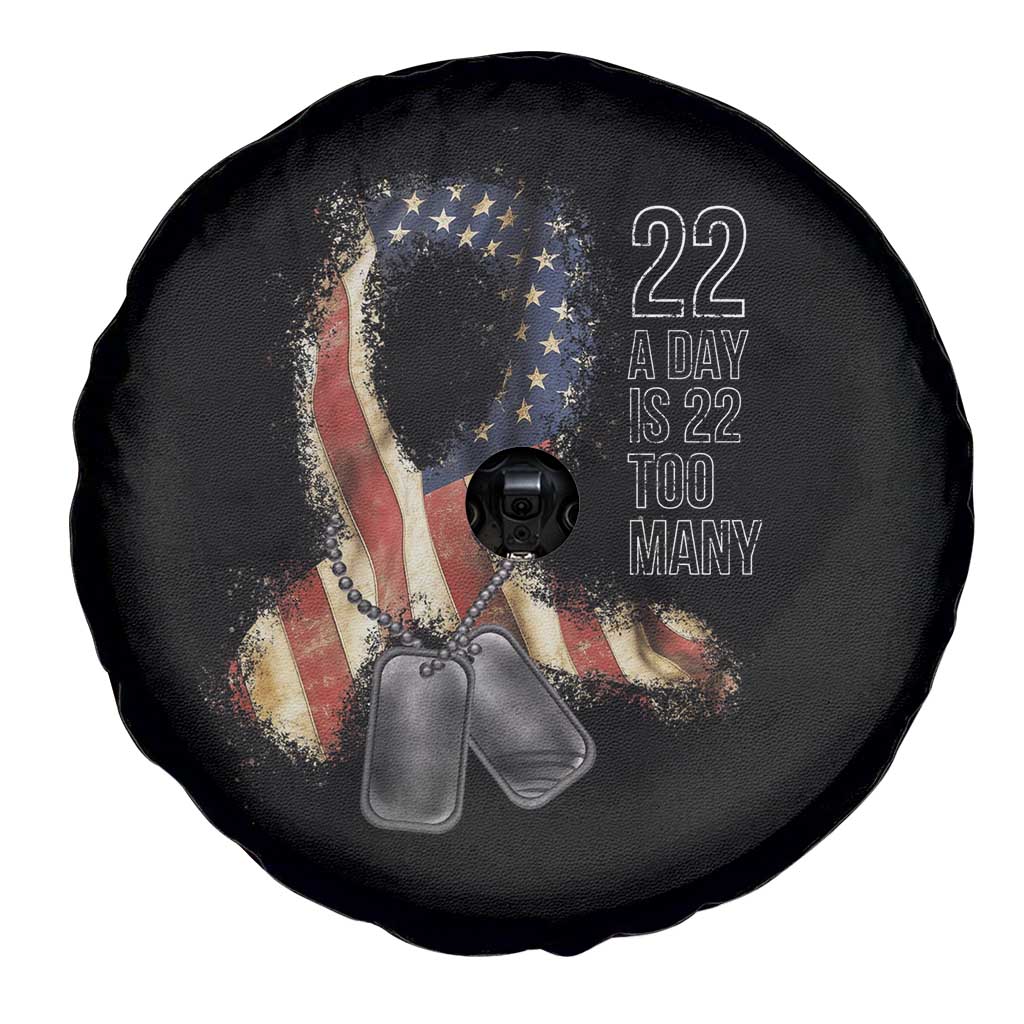 Veteran Suicide Awareness Spare Tire Cover 22 A Day Is 22 Too Many American Flag Ribbon