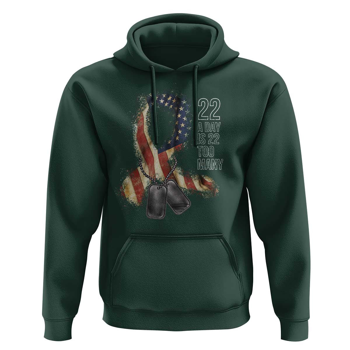 Veteran Suicide Awareness Hoodie 22 A Day Is 22 Too Many American Flag Ribbon