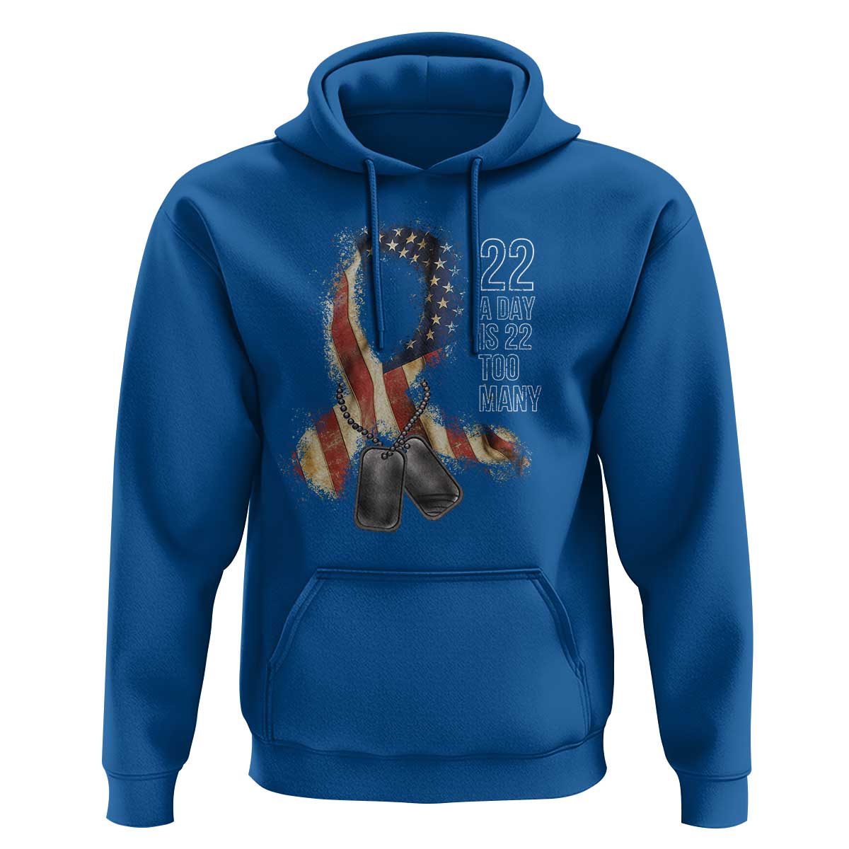 Veteran Suicide Awareness Hoodie 22 A Day Is 22 Too Many American Flag Ribbon