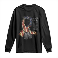 Veteran Suicide Awareness Long Sleeve Shirt 22 A Day Is 22 Too Many American Flag Ribbon