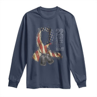 Veteran Suicide Awareness Long Sleeve Shirt 22 A Day Is 22 Too Many American Flag Ribbon