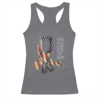 Veteran Suicide Awareness Racerback Tank Top 22 A Day Is 22 Too Many American Flag Ribbon