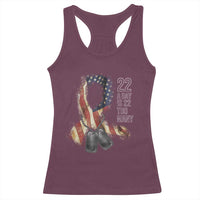 Veteran Suicide Awareness Racerback Tank Top 22 A Day Is 22 Too Many American Flag Ribbon