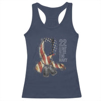 Veteran Suicide Awareness Racerback Tank Top 22 A Day Is 22 Too Many American Flag Ribbon